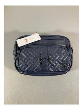 Lug Carousel VL RFID Navy Blue Faux Leather Crossbody Bag - Unisex, Detachable S